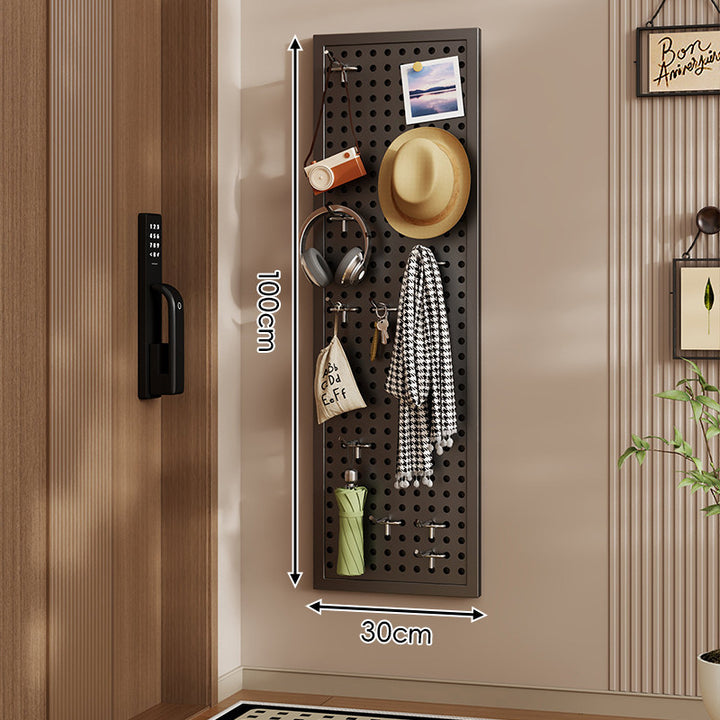 Wall-Mounted Perforated Pegboard Organizer Panel Large Square with Modular Hooks and Accessories