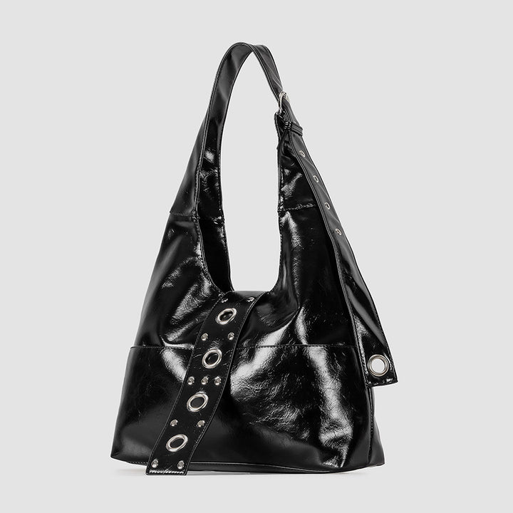 Sleek Patent Leather Hobo Bag