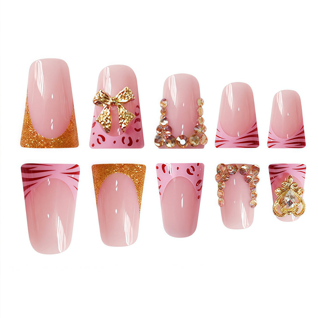 Decorative Gem-Embellished Press-On Nail Extensions Kalsten