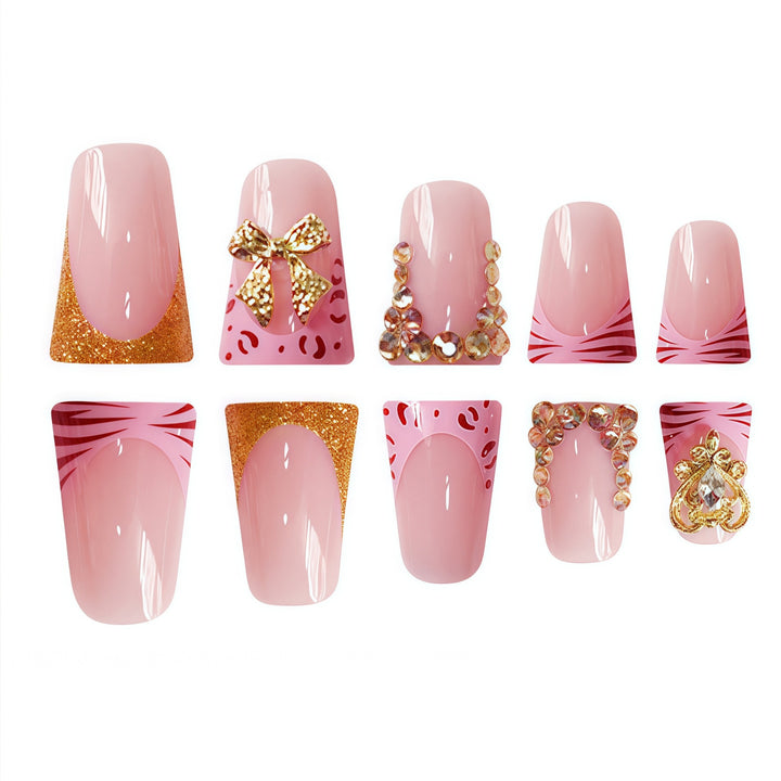 Decorative Gem-Embellished Press-On Nail Extensions Kalsten