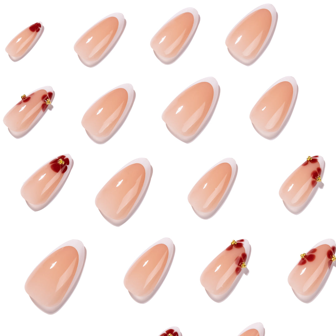 Artistic stiletto nails with luxurious floral design Kalsten