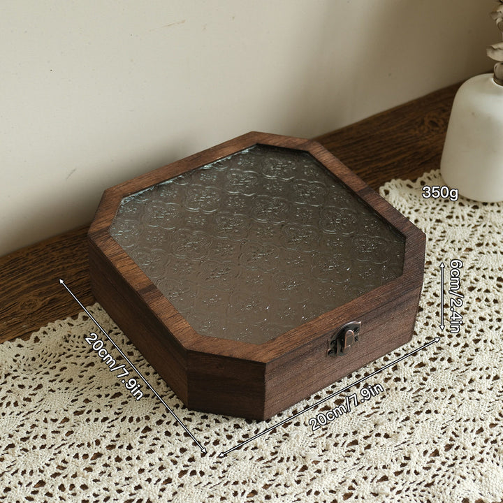 Vintage Octagonal Wooden Jewelry Box
