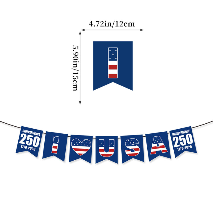 Unisex nan patriotic party decoration set with paper fans bunting pom poms star garlands and foil letter balloons Kalsten