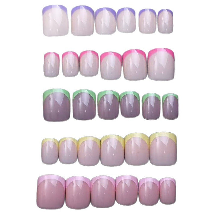Artificial Nail Set with Colorful Accented Tips Kalsten