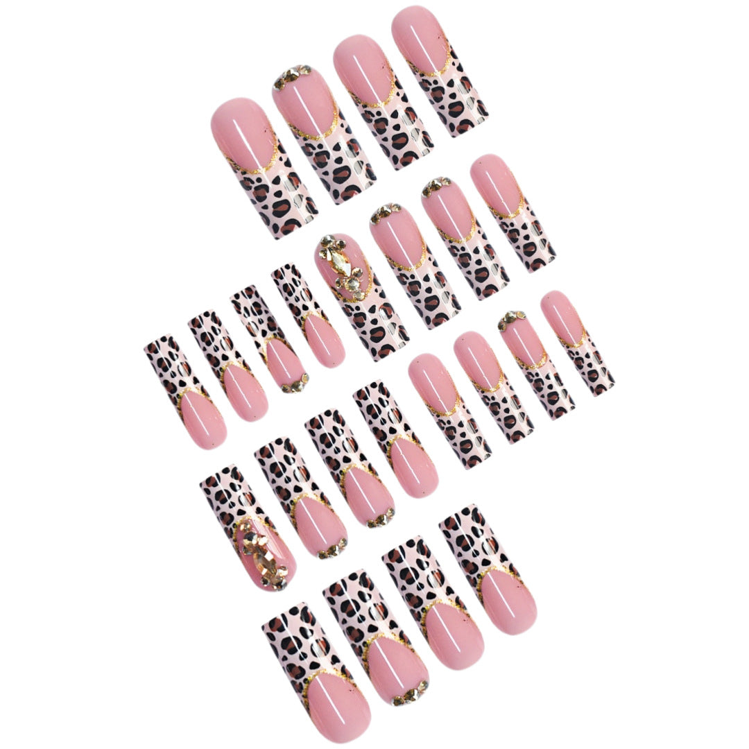 Elegant Leopard Print Press-On Nail Extensions Kalsten