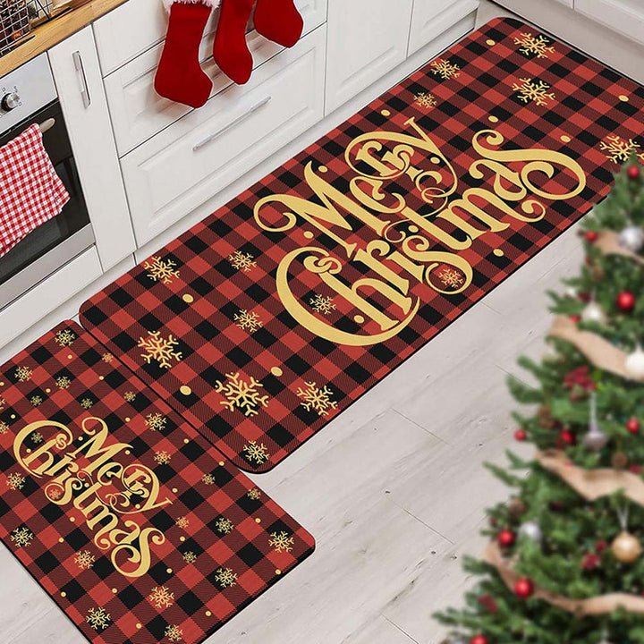 Christmas-Themed Kitchen Mat Set