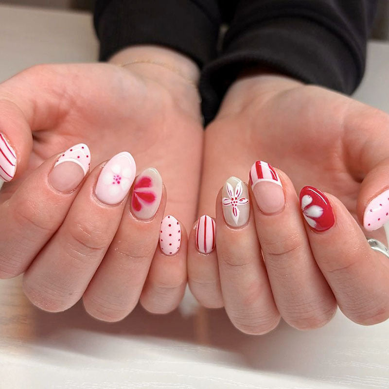 Artistic Star and Polka Dot Press-On Nails