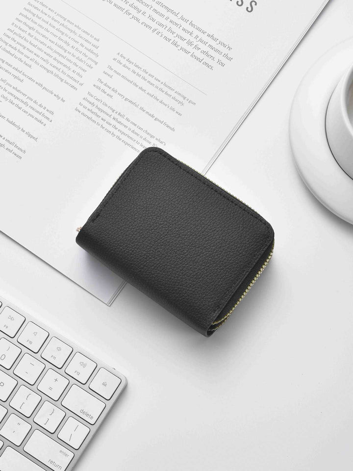 Stylish Textured Leather Zippered Wallet Kalsten