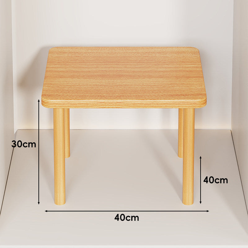 Height-Adjustable Rectangular Wooden Riser Table with Detachable Round Legs