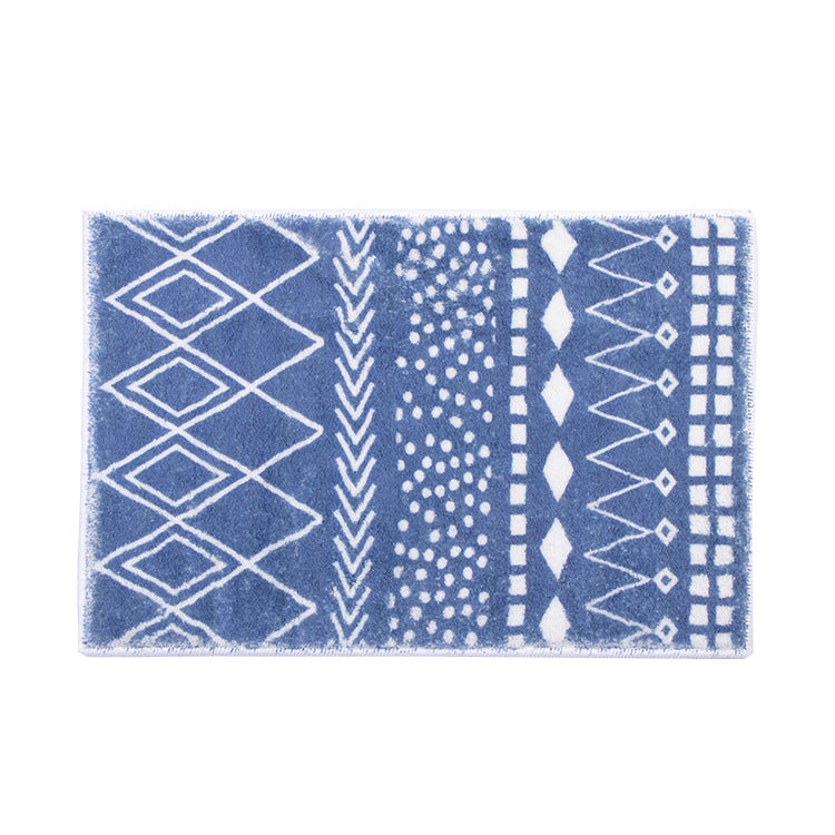 Soft high-pile bath mat rug with Berber-inspired diamond pattern Kalsten