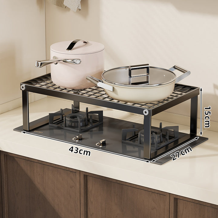 Elevated Gas-Range Protective Countertop Organizer Shelf