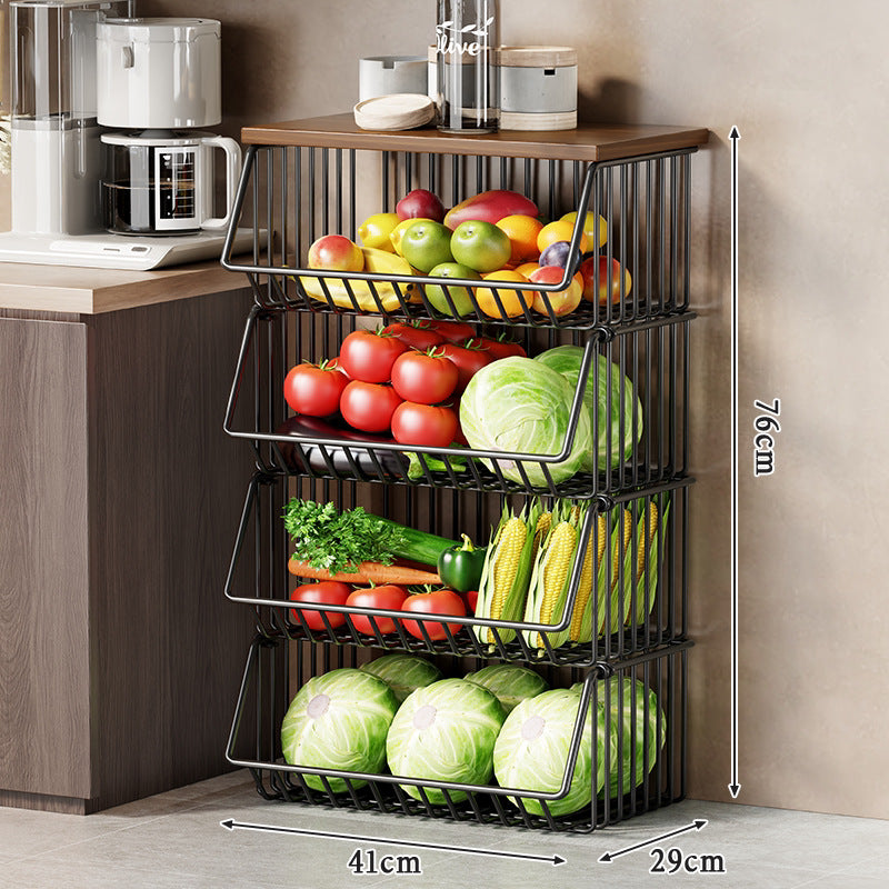 Slim Five-Tier Rolling Metal Kitchen Pantry Storage Rack with Wire Baskets