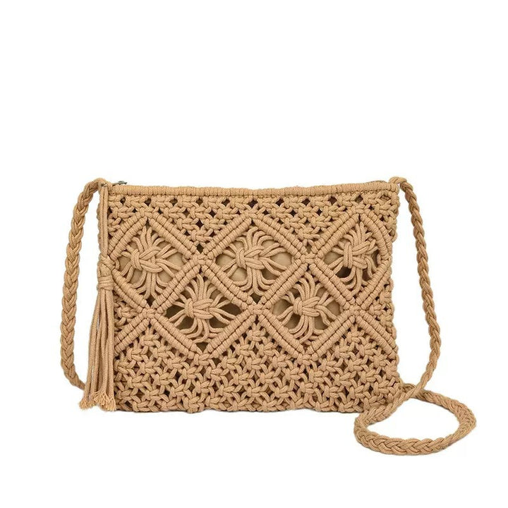 Macramé Shoulder Bag with Artistic Knot Design Kalsten