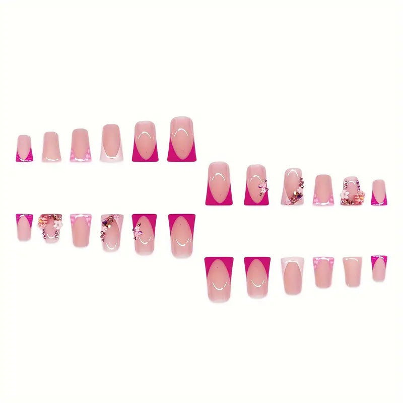 Floral-Embellished Stiletto Press-On Nails Kalsten