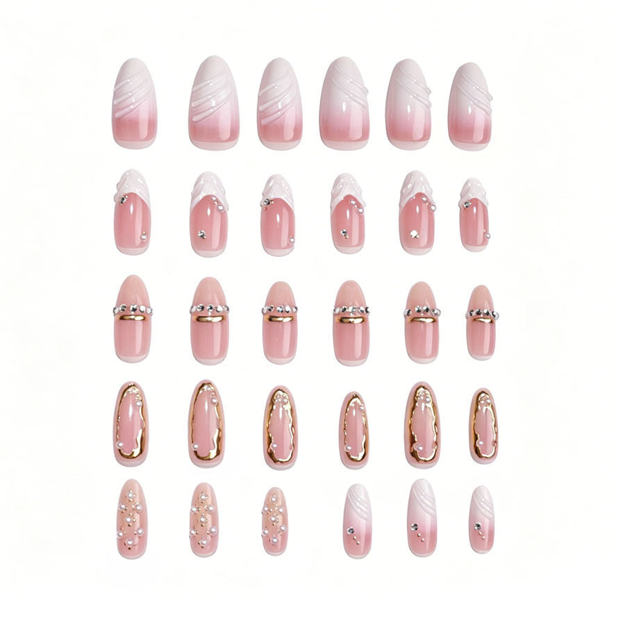Elegant artificial nail set with delicate 3D details Kalsten