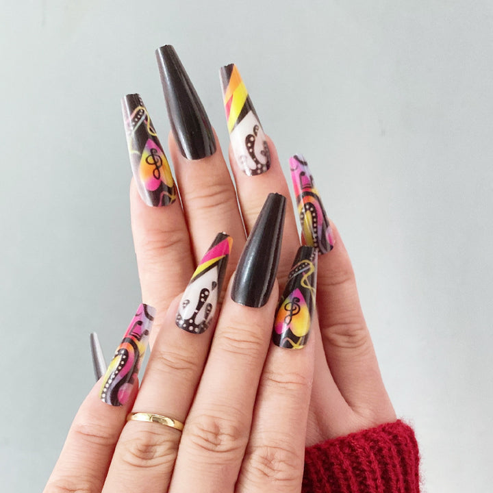 Artistic Music-Themed Nail Art Kalsten
