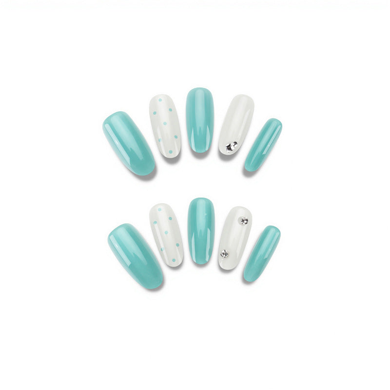 Decorative Press-On Nail Set with Crystal Accents Kalsten