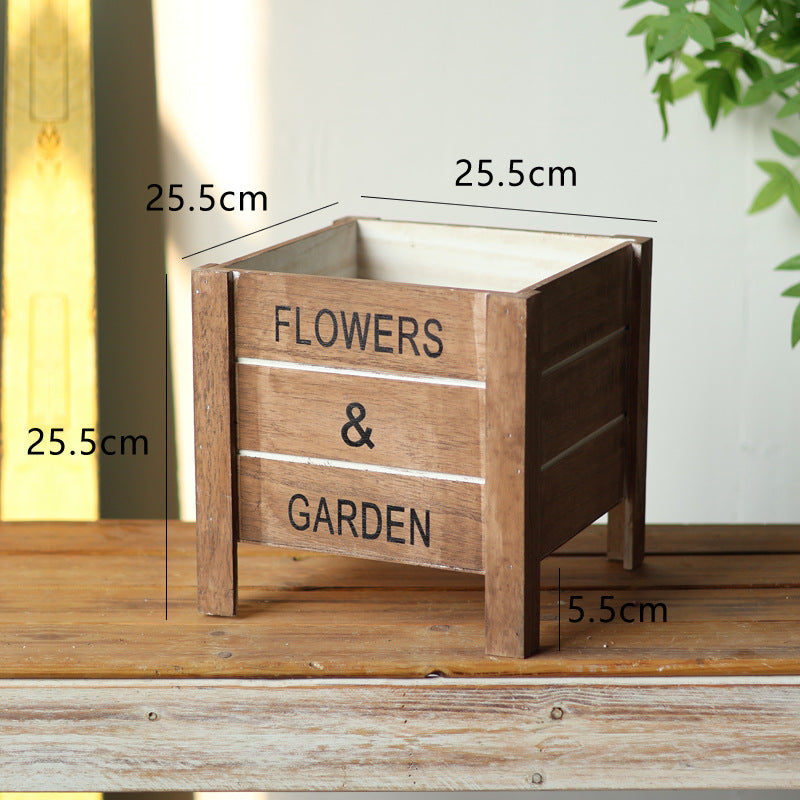 Decorative wooden box for plants Kalsten