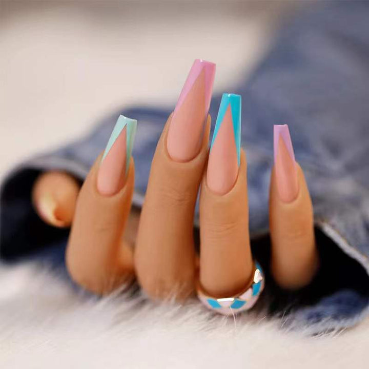 Elegant artificial nails with geometric design Kalsten