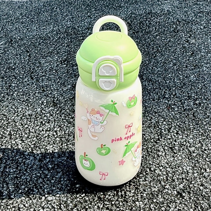 Women's insulated drinking bottle with playful animal design and secure flip-top lid Kalsten