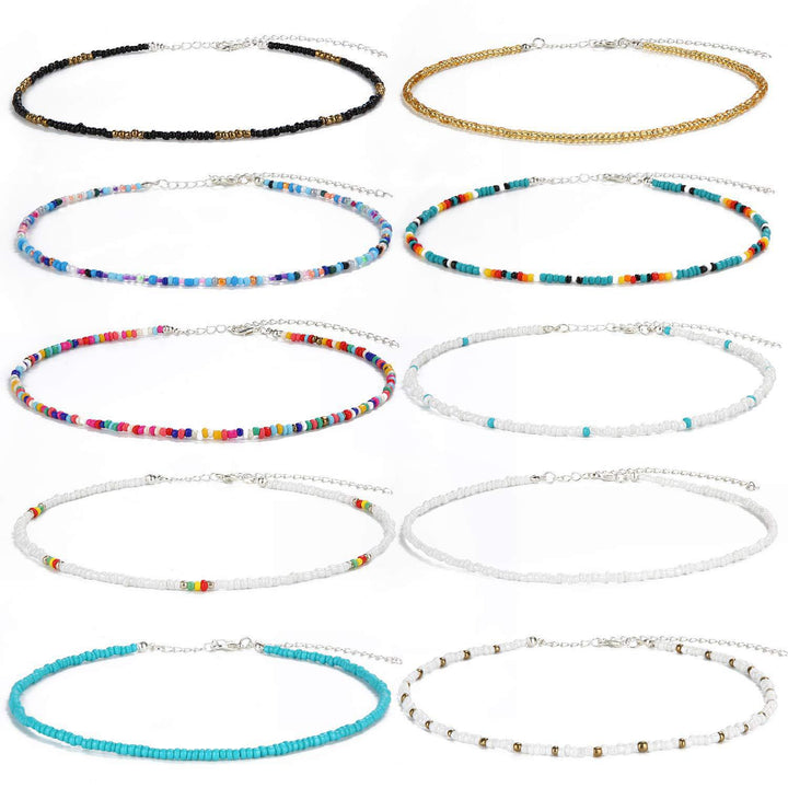 Colorful Beaded Choker Necklace Kalsten