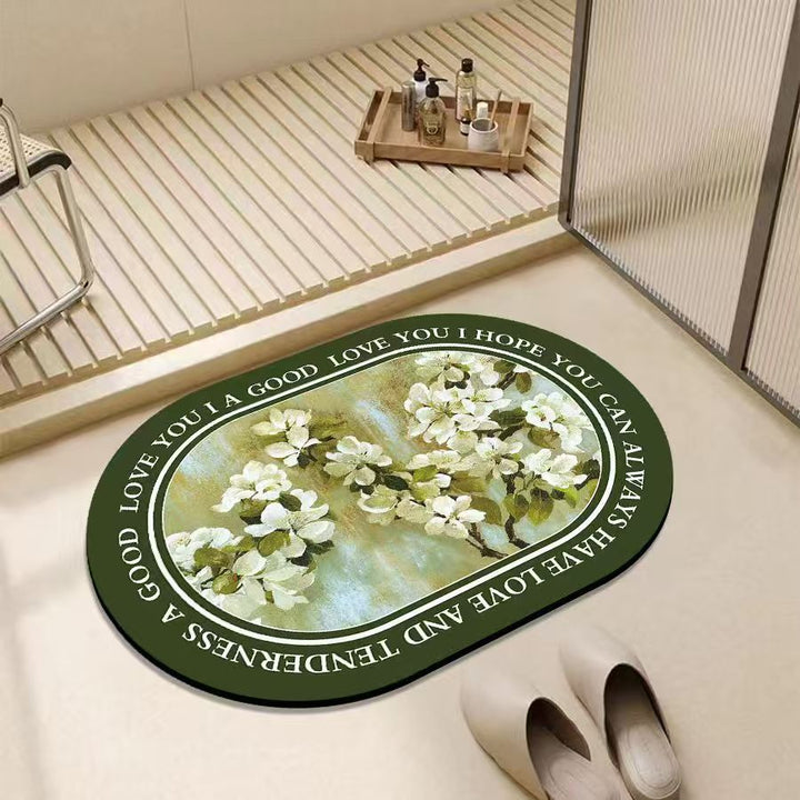 Floral Design Bath Mat