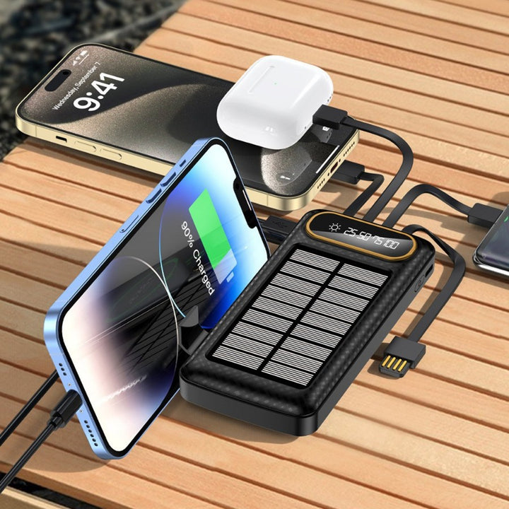 Portable Solar Power Bank with Integrated Charging Technology and Digital Display Kalsten