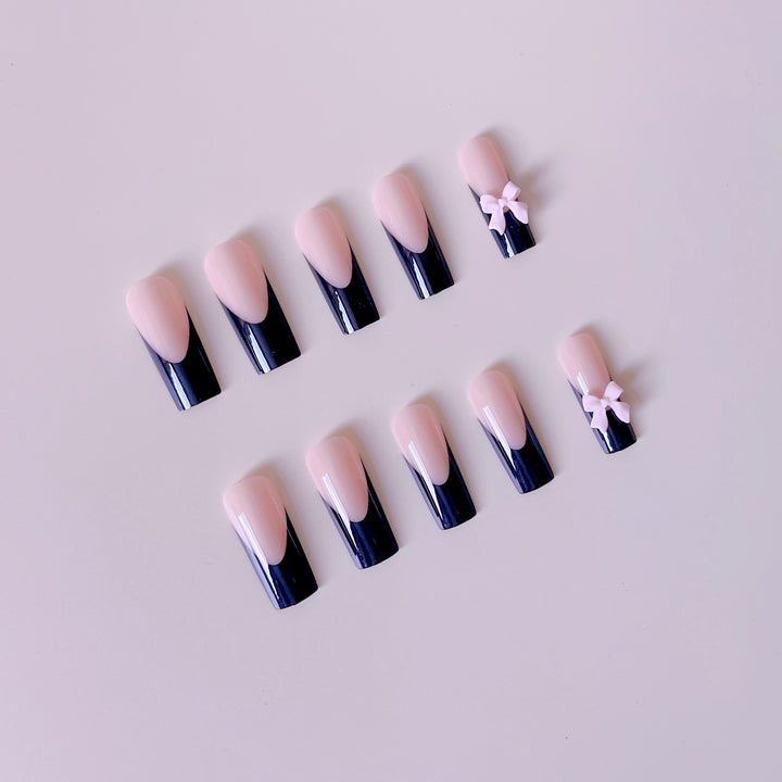 Artful Nail Extensions with Bow Design Kalsten