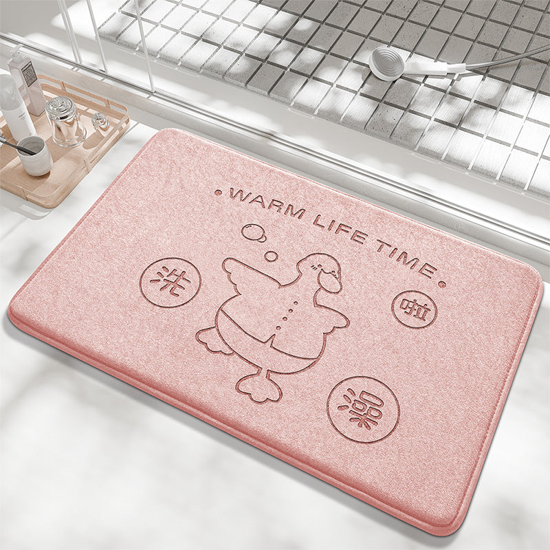 Playful Bunny Design Bath Mat Kalsten