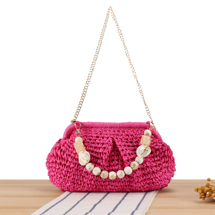Braided Clutch with Pearl Accent Kalsten