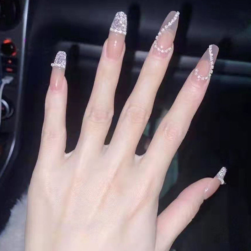 Glamorous Rhinestone-Embellished Press-On Nail Set