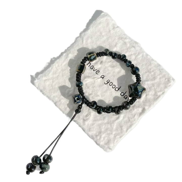 Adjustable Star and Bead Charm Bracelet Kalsten