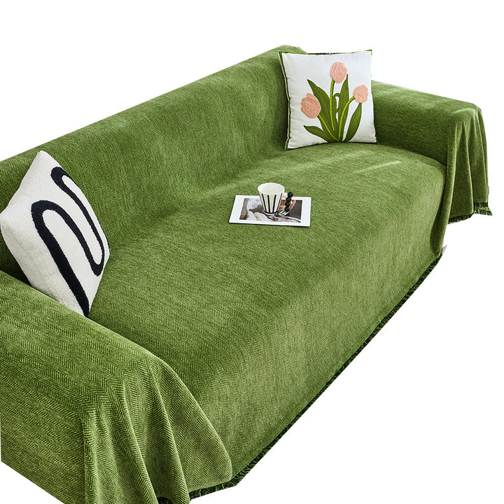 Textured Herringbone Pattern Sofa Throw Blanket