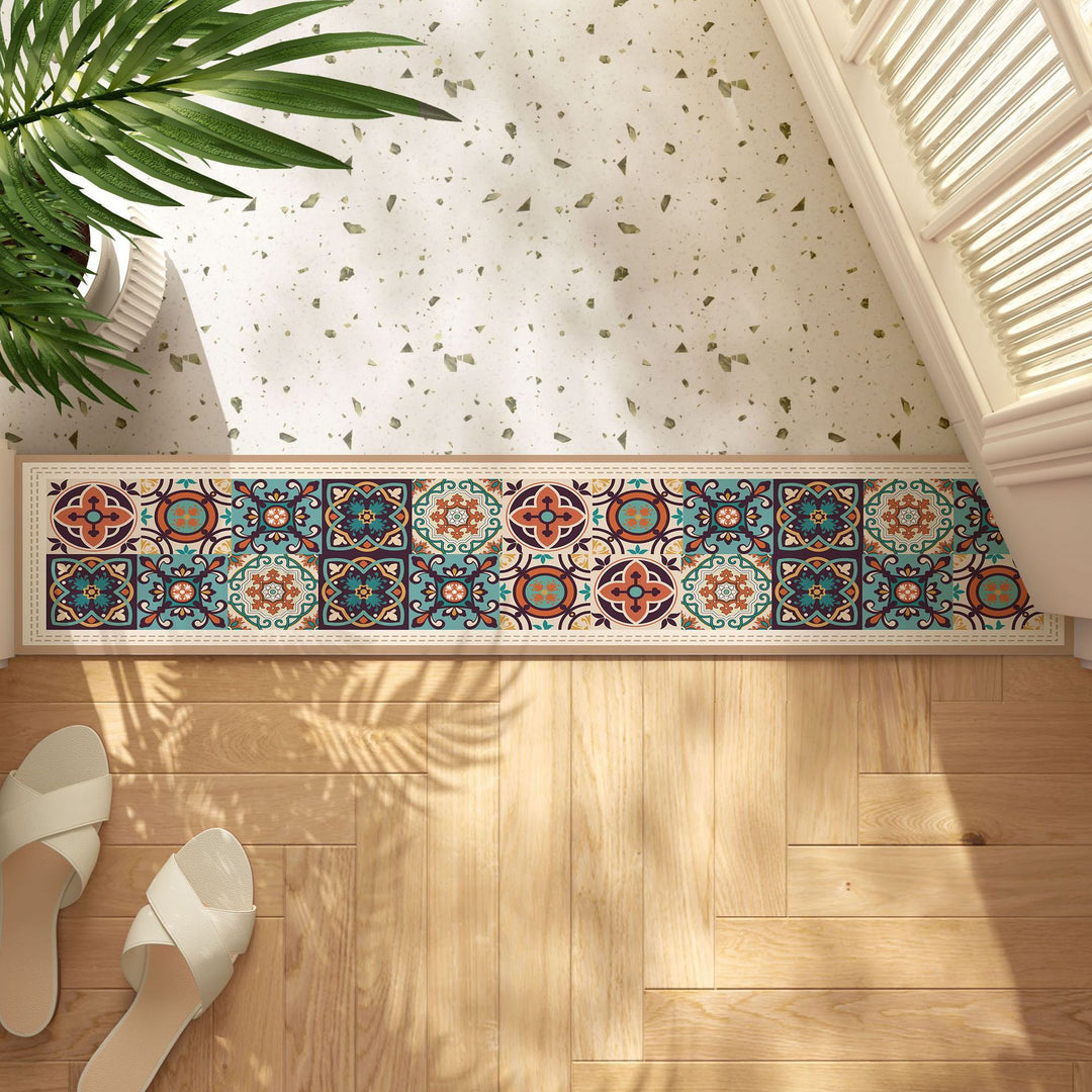 Decorative Stitched-Edge Linen-Blend Table Runner