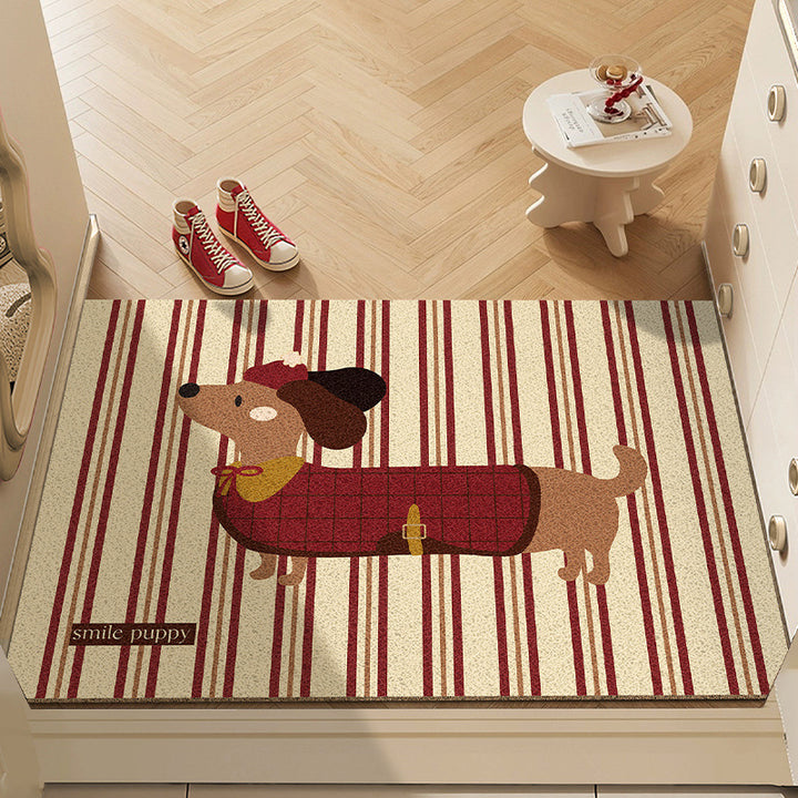 Playful Dog-Themed Decorative Entrance Rug