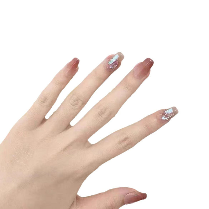Artistic Press-On Nail Set with Unique Accent Designs