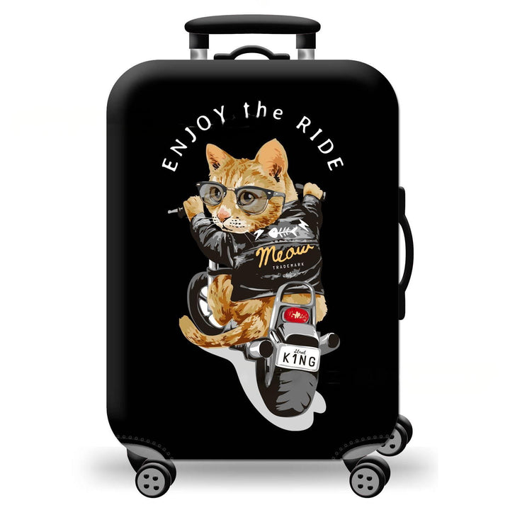 Unisex hard-shell suitcase with playful cat design Kalsten