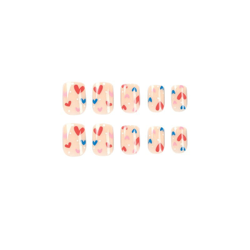 Artificial Nail Art with Heart Designs Kalsten