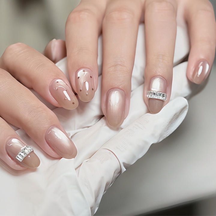 Decorative Press-On Nail Set with Star and Bow Designs Kalsten