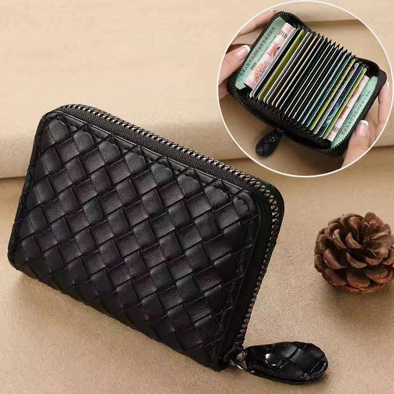 Compact Woven Zippered Card Holder Kalsten