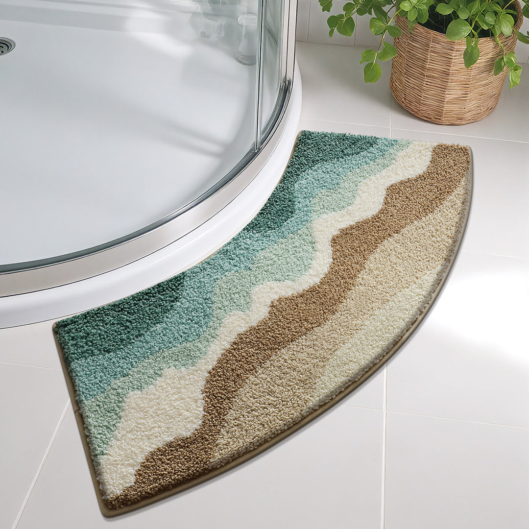 Floral Patterned Bathroom Shower Rug
