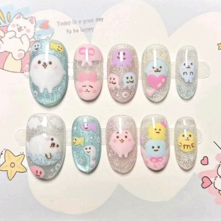 Creative Cartoon Press-On Nail Art Kalsten