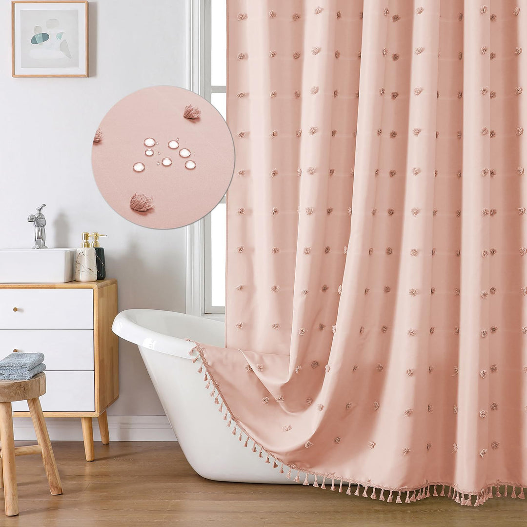 Textured Geometric Shower Curtain Kalsten