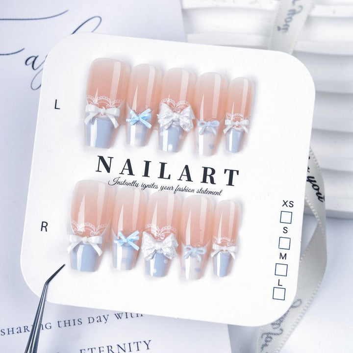 Artistic Press-On Nail Set with Cute Character Designs Kalsten