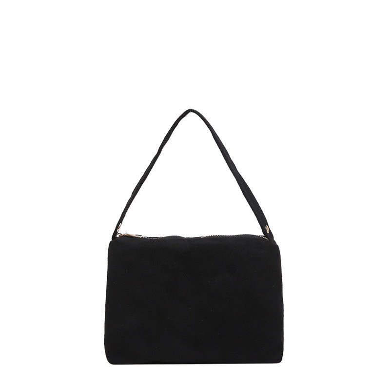 Suede Shoulder Clutch Bag