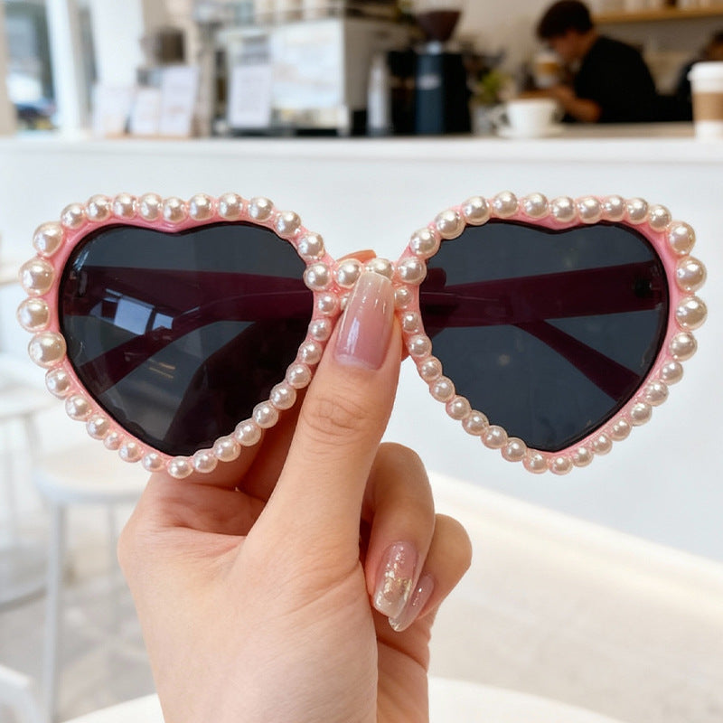 Heart-Shaped Rhinestone-Embellished Sunglasses Kalsten