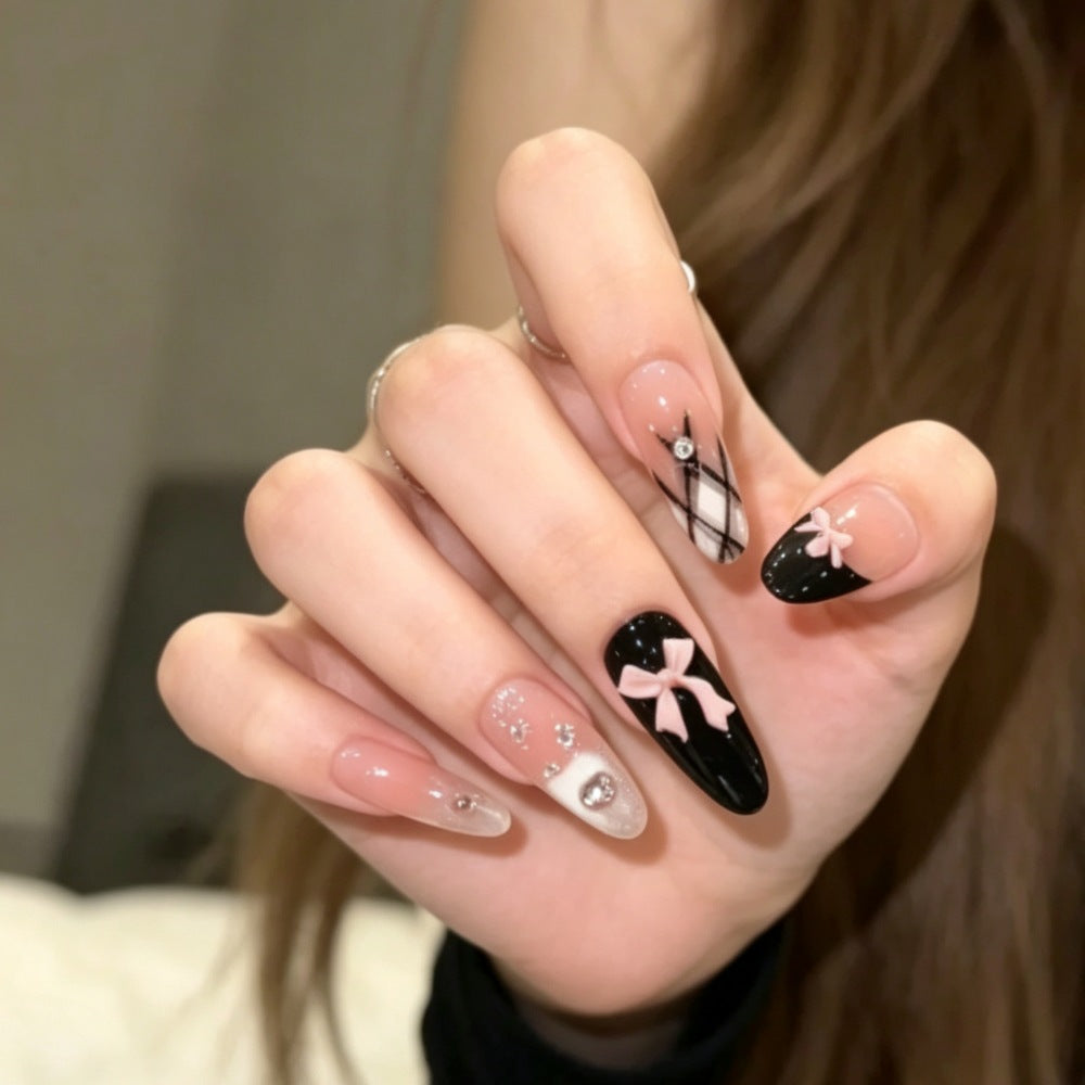 Artistic Press-On Nail Set with Star Motifs Kalsten