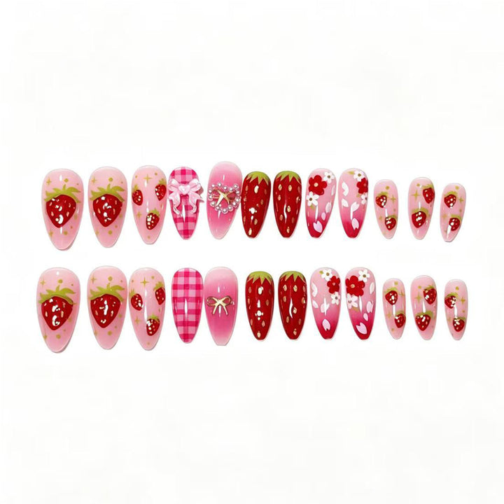 Strawberry-Themed Press-On Nail Art Set Kalsten