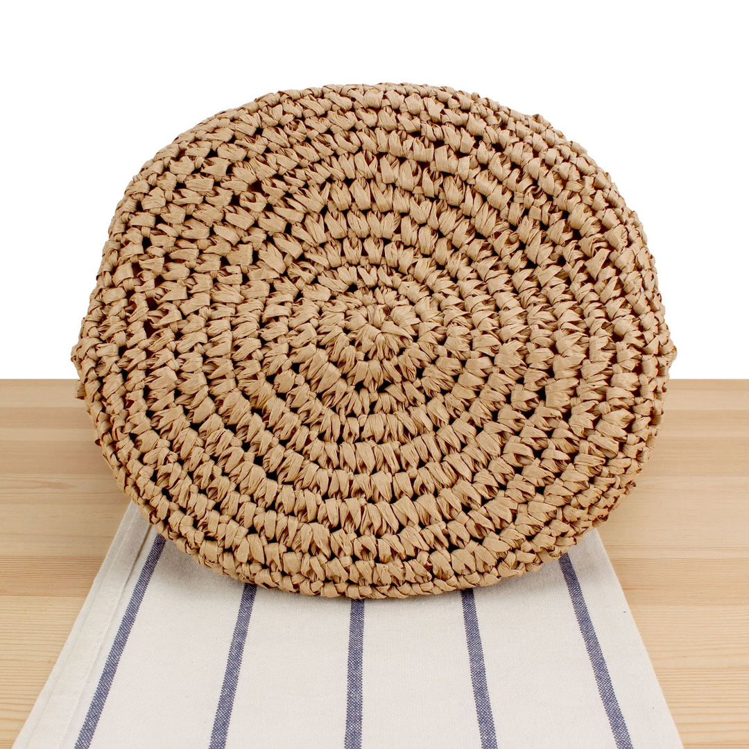 Handbag Made of Hand-Woven Natural Material with Decorative Closure Kalsten