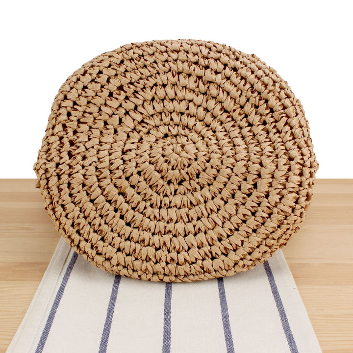 Handbag Made of Hand-Woven Natural Material with Decorative Closure Kalsten